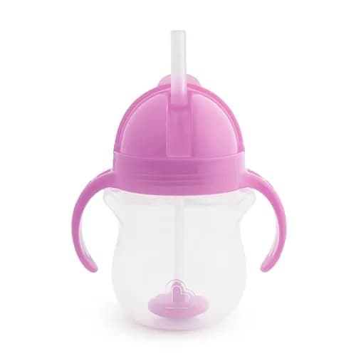 Munchkin Click Lock Weighted Straw Cup 7oz Orange | Spill-Proof Toddler Drinking Cup for 6+ Months thumbnail 1