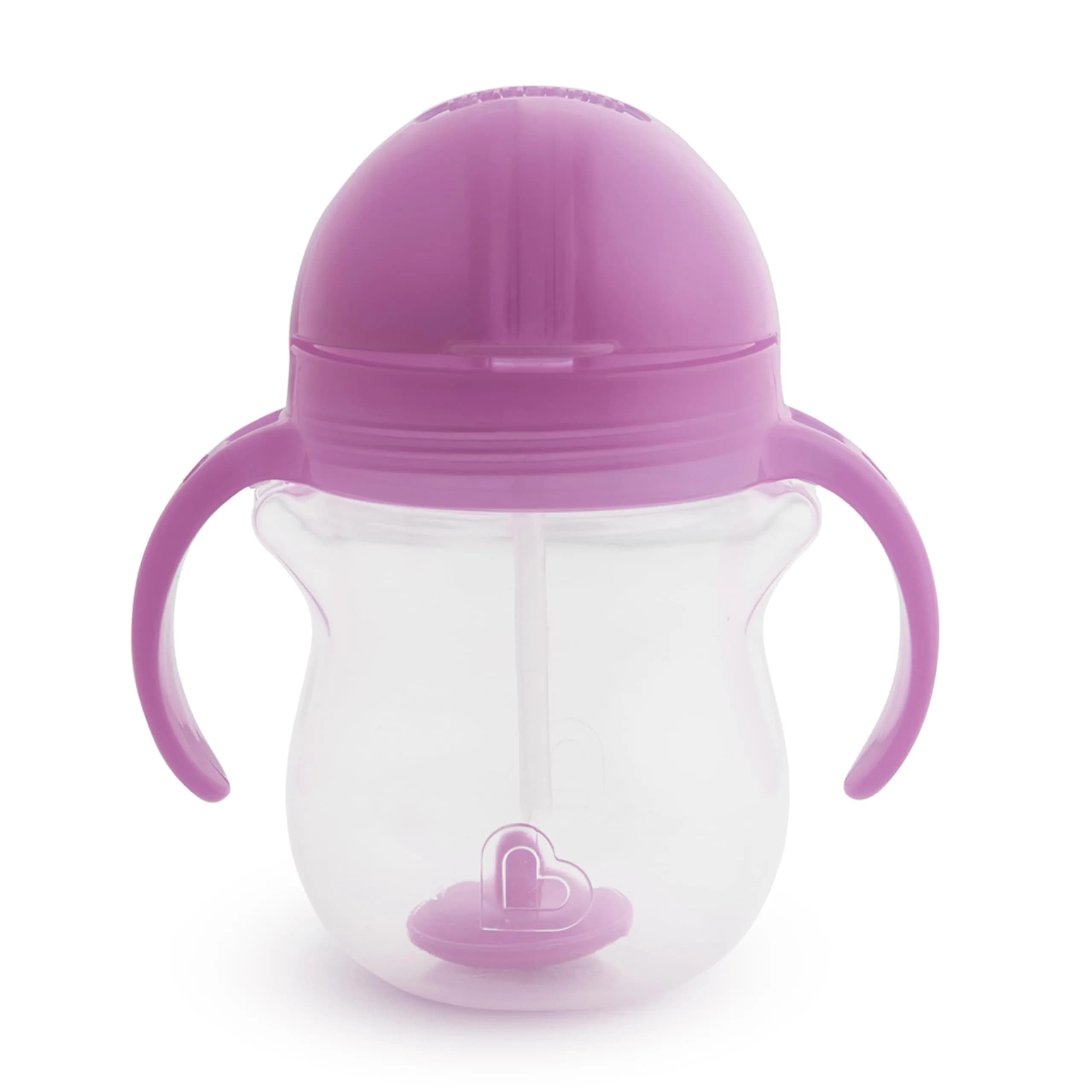 Munchkin Purple Trainer Sippy Cup - 200ml Spill-Proof Weighted Straw Toddler Cup - view 4
