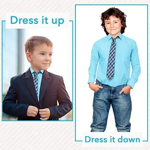 Alberto Danelli Boys Long Sleeve Dress Shirt with Matching Tie and Handkerchief, 5, Tropicana | Classic Style & Comfort thumbnail 5