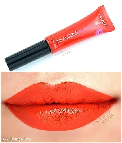 L'Oreal Paris Infallible PAINTS/LIPS, Orange Envy | Vibrant Liquid Lipstick, Full Coverage (70-120 chars) thumbnail 4