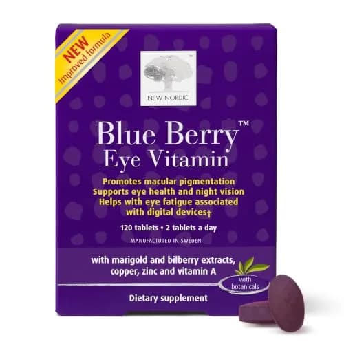 NEW NORDIC Blue Berry Eye Vitamin Supplement 120 Ct. | Vision Support with Lutein & Wild Blueberries thumbnail 1