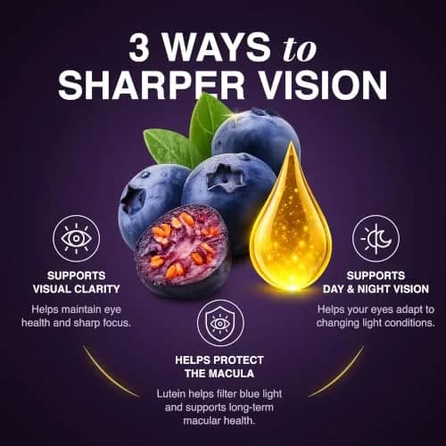 NEW NORDIC Blue Berry Eye Vitamin Supplement 120 Ct. | Vision Support with Lutein & Wild Blueberries thumbnail 5