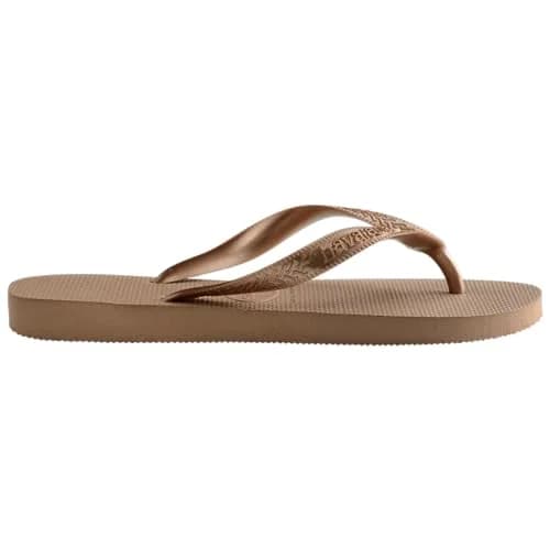 Havaianas Women's Top Tiras Flip Flop Sandal, Rose Gold, 11-12 US | Classic Summer Style with Metallic Straps thumbnail 4