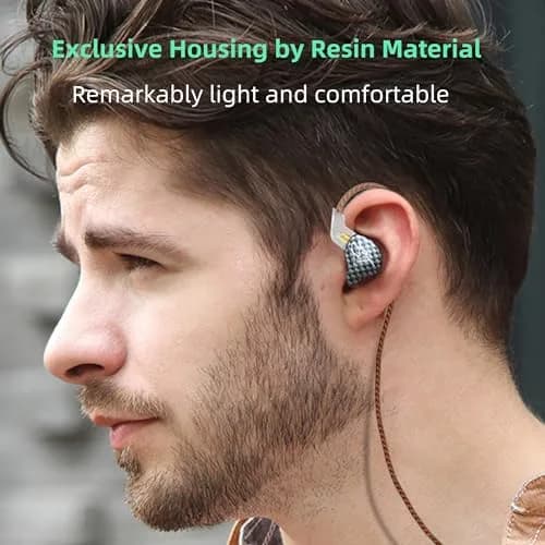 YINYOO KZ-ZST Hybrid In-Ear Earphones 1BA+1DD 10mm (0.39in) with Microphone | HiFi Sound Isolation thumbnail 5