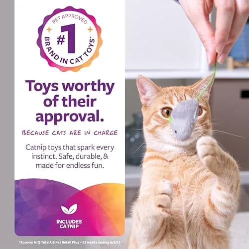 SmartyKat Skitter Critters Catnip Cat Toys Value Pack 10 Mice | Lightweight & Recycled Fill thumbnail 2