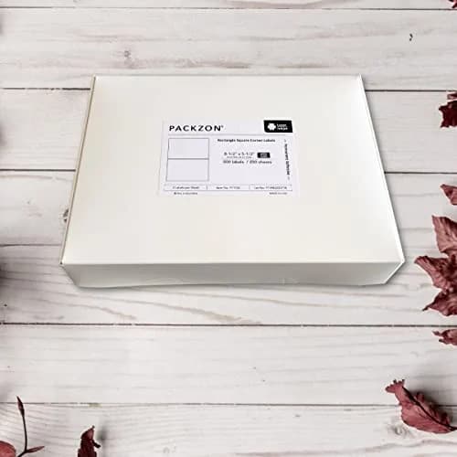 PACKZON Shipping Labels White 8.5 x 5.5 Inches (500 Labels, 250 Sheets) | Laser & Inkjet Compatible thumbnail 6