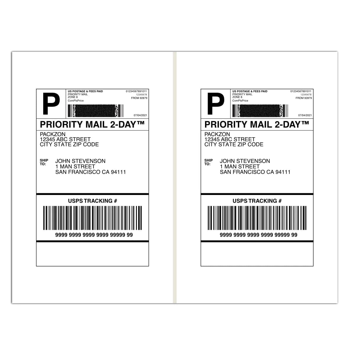 PACKZON Shipping Labels 8.5 x 5.5 Inches White 1000 Labels | Professional Grade for Laser & Inkjet Printers — 500 Labels