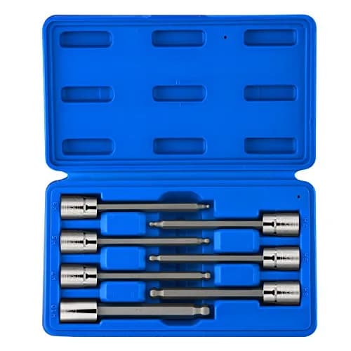 NEIKO Hex-Bit Socket Set 3/8" Drive, Metric, Extra-Long, Ball-End, 7-Piece | Precision Alloy Steel thumbnail 1