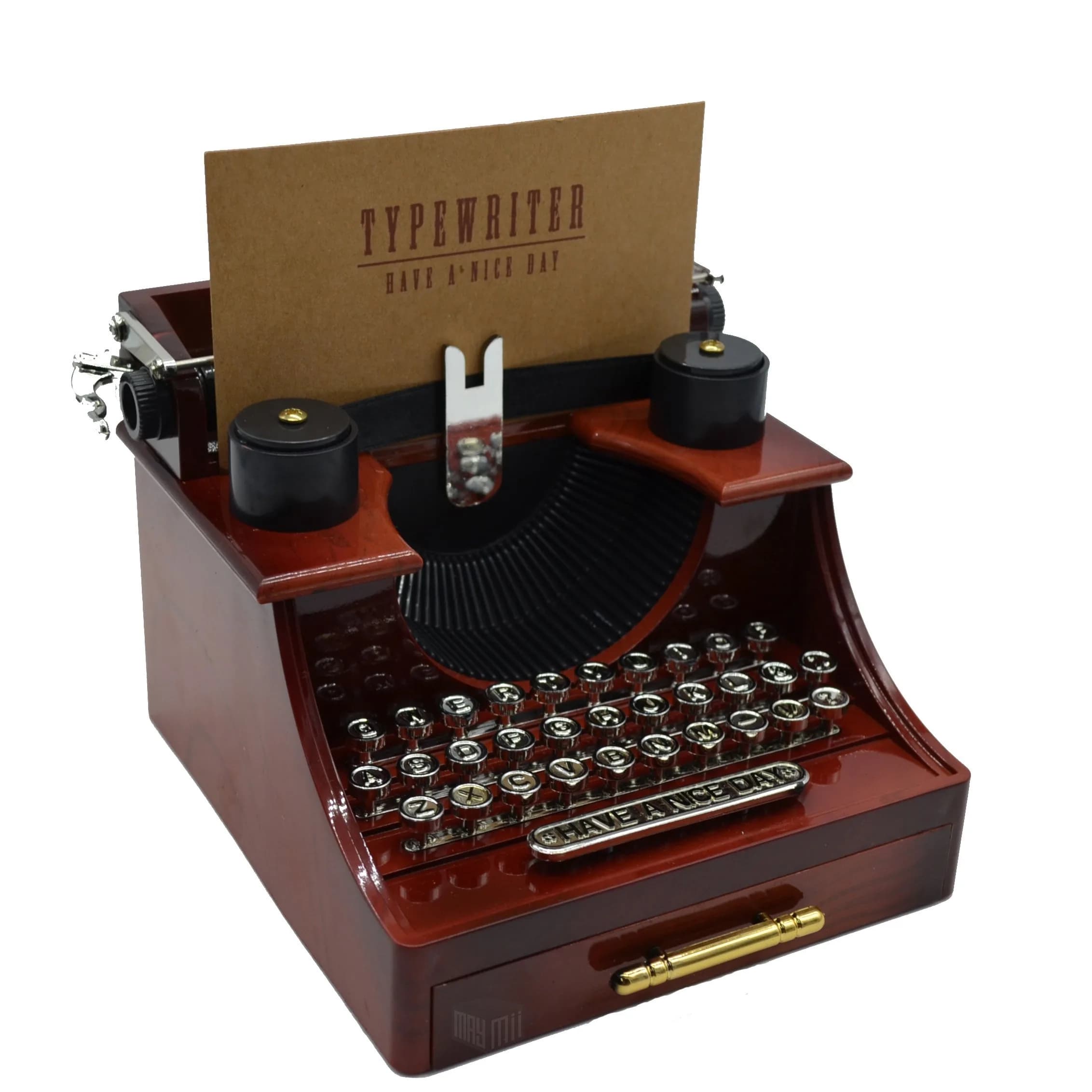MAYMII Vintage Typewriter Music Box for Home/Office/Study Room Décor | Retro Musical Decor