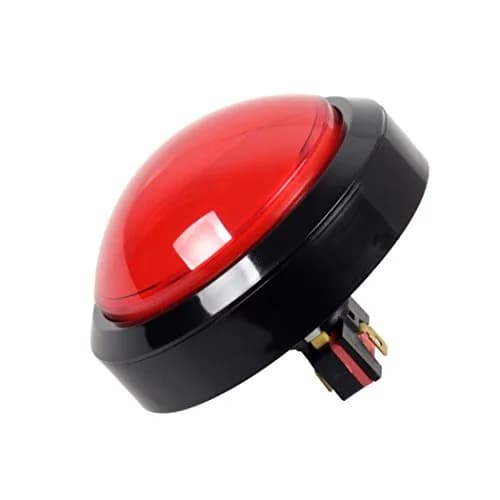 EG STARTS 100mm Big Dome LED Arcade Push Button Red | DC 12V for DIY Game Parts thumbnail 2