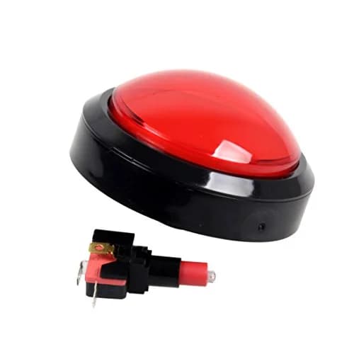 EG STARTS 100mm Big Dome LED Arcade Push Button Red | DC 12V for DIY Game Parts thumbnail 3