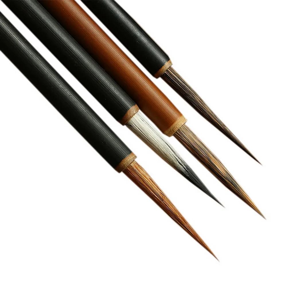 TIUSUTA Set of 4 Chinese Painting Brushes | Line Drawing, Flower Bird Tree Delineation, Bamboo Shaft, Manmade Hair - main product image