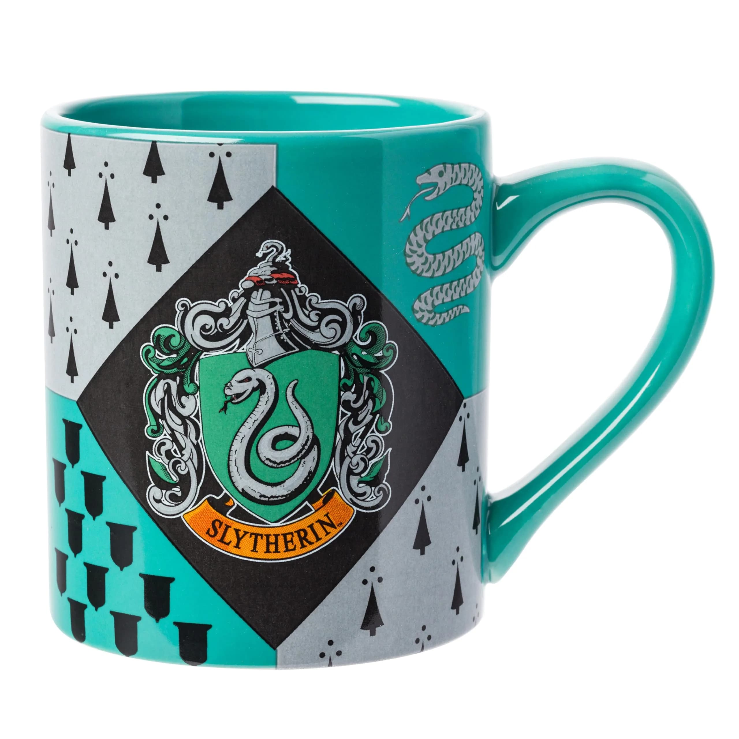 Silver Buffalo Harry Potter Slytherin House Crest Ceramic Mug 14oz | Officially Licensed Wizarding World Drinkware — Green - Slytherin House Crest