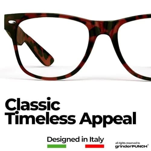 grinderPUNCH Blue Light Reading Glasses 6.00 Diopters Tortoise Frame | Reduce Eye Strain from Screens thumbnail 6