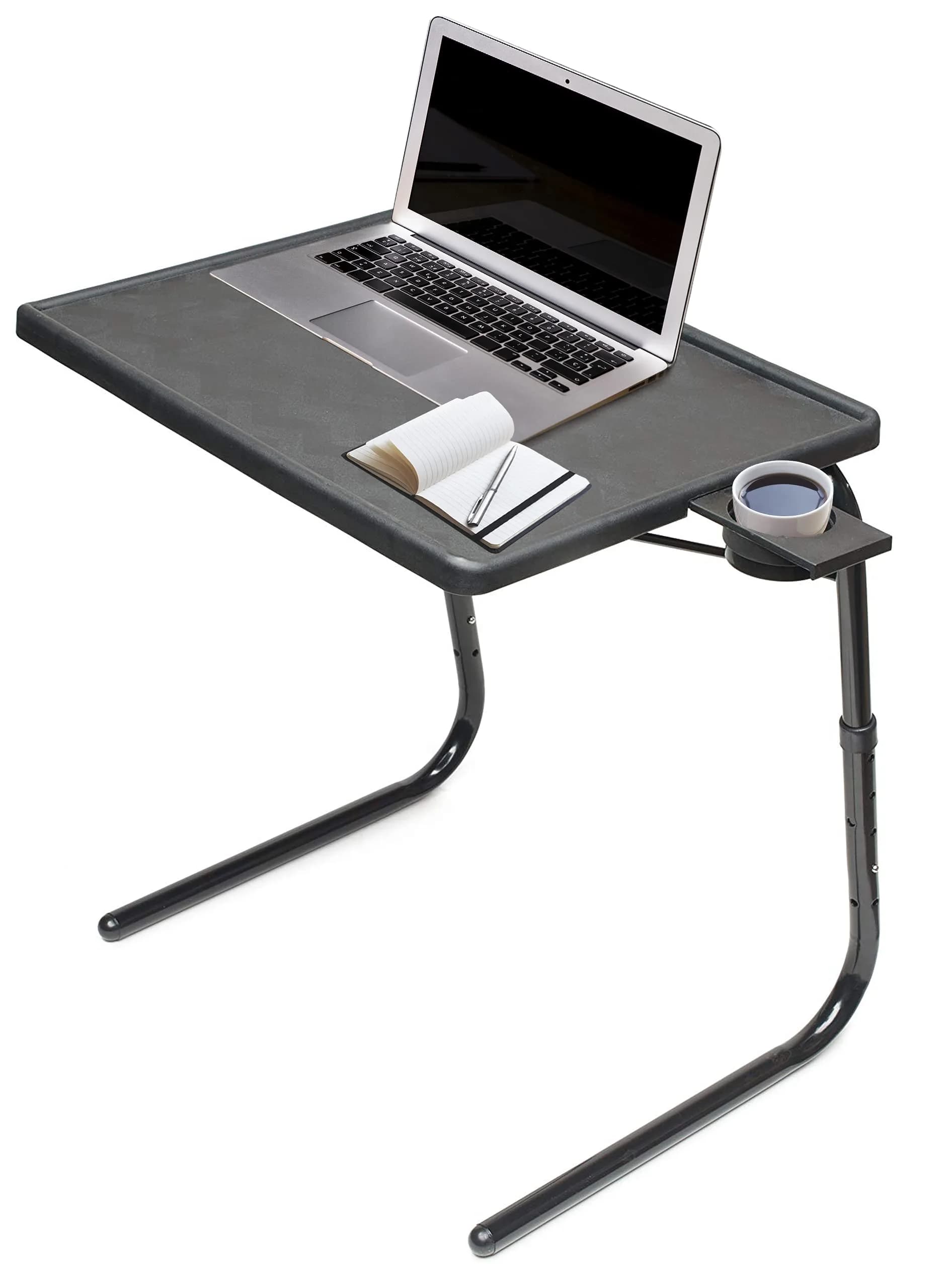 Table-Mate TV Tray Table | Portable Folding Dinner & Laptop Tray, Adjustable with Cup Holder