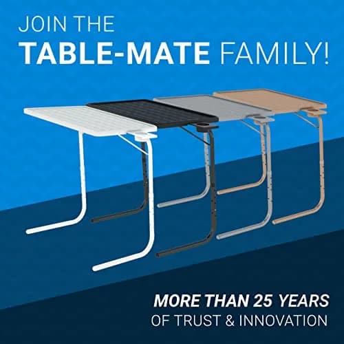 Table-Mate TV Tray Table | Portable Folding Dinner & Laptop Tray, Adjustable with Cup Holder thumbnail 9