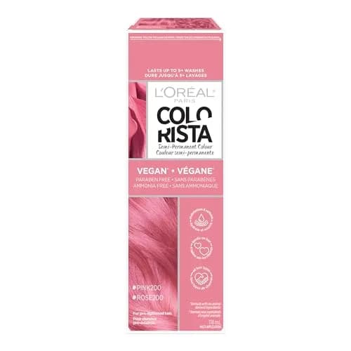 L'Oreal Paris Colorista Semi-Permanent Hair Color Pink 118ml (4 Fl Oz) | Temporary Hair Dye for Bleached & Blonde Hair thumbnail 1