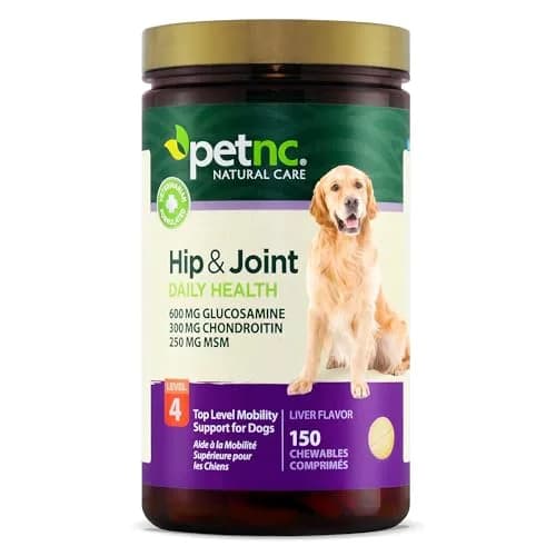 PetNC Natural Care Level-4 Hip & Joint Chews for Dogs, 150 Count | Max Support for Adult Dogs with Glucosamine, Chondroitin, MSM & Manganese thumbnail 1