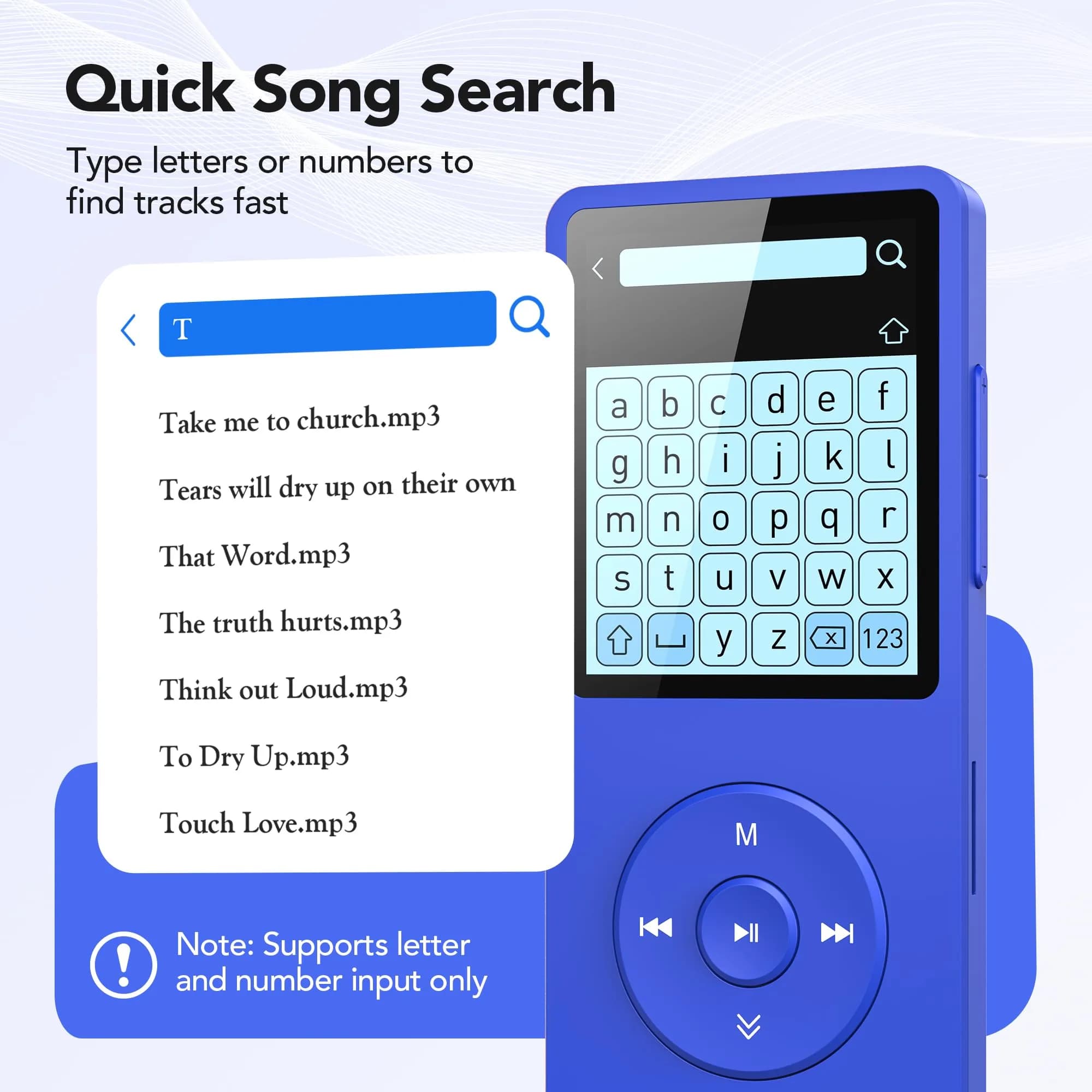 AGPTEK A02S MP3 Player 16GB Dark Blue | 65-Hour Playback Music Player - view 5