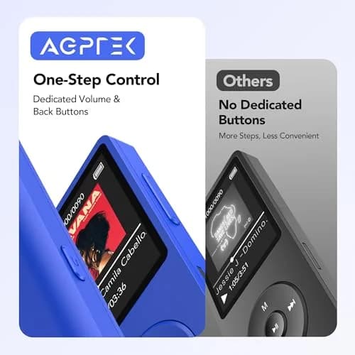 AGPTEK A02S MP3 Player 16GB Dark Blue | 65-Hour Playback Music Player thumbnail 6