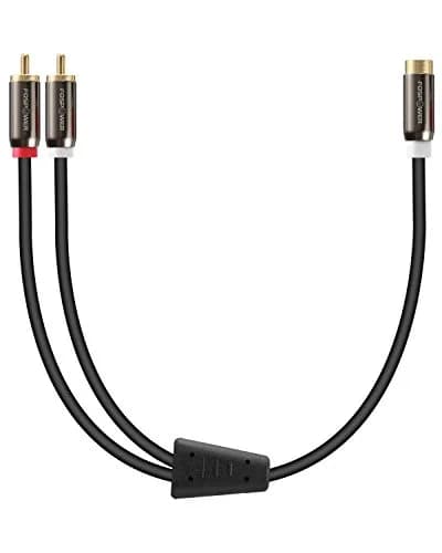 FosPower 8-inch RCA Y Adapter Cable 2 Male to 1 Female | 20.32 cm (8 inches) Gold-Plated Connectors thumbnail 7