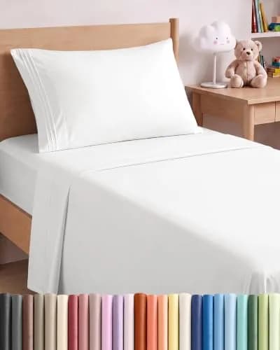 CGK Unlimited Twin Size 3 Piece Sheet Set | Ultra Soft Breathable Microfiber, Deep Pockets, White thumbnail 1