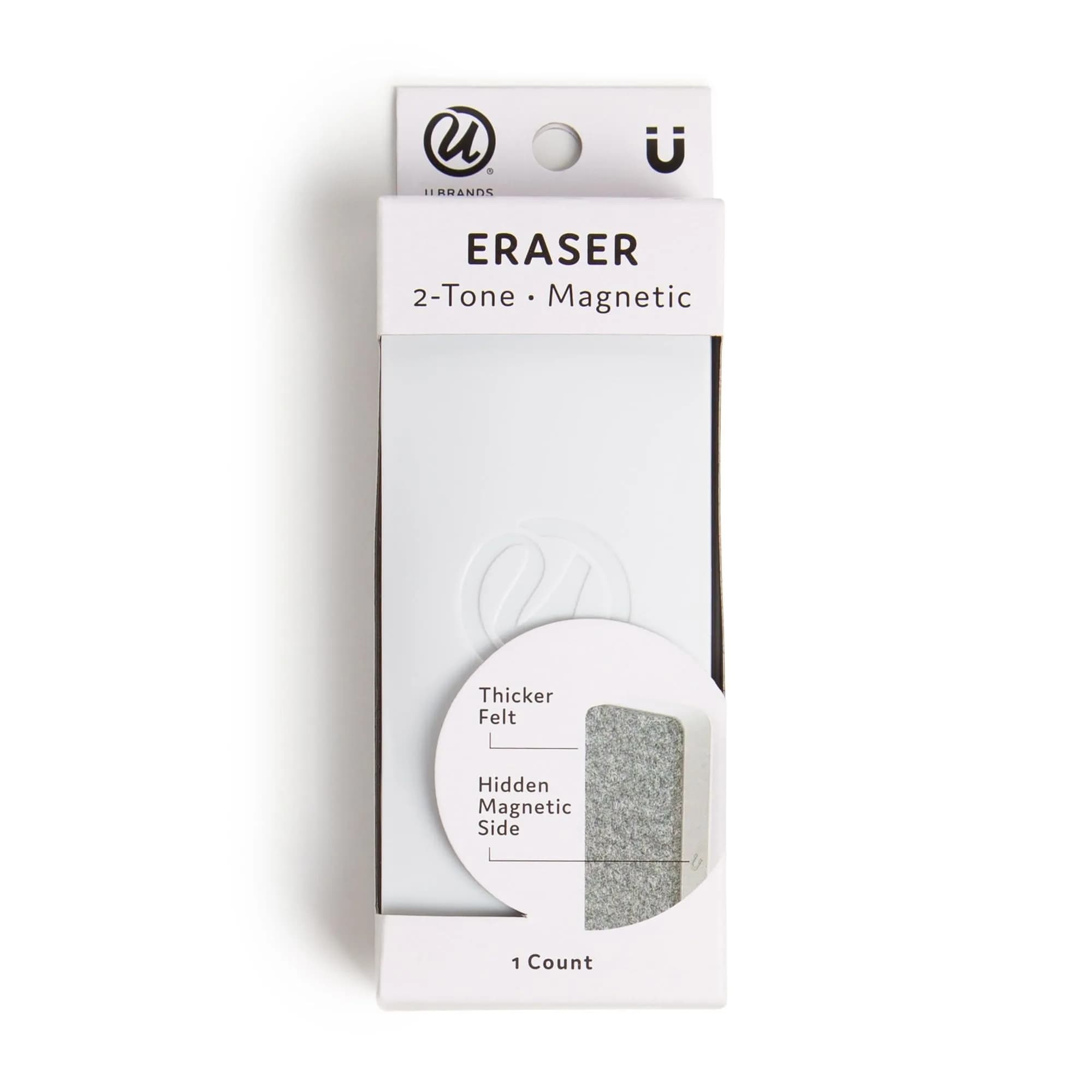 U Brands Magnetic Whiteboard Eraser, 2" x 5" x 1" | Effortless Dry Erase Felt Eraser for Clean Boards - view 3