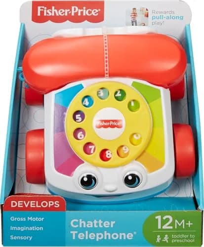 Fisher-Price Chatter Telephone Pull Along Toy | Classic Toddler Phone for 12+ Months thumbnail 6