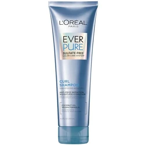 L'Oreal Paris EverPure Sulfate Free Shampoo for Curly Hair, Lightweight, Anti-Frizz Hair Care with Coconut Oil, 250ml (8.5 Fl Oz) | Hydrates Curls for 48 Hours thumbnail 1