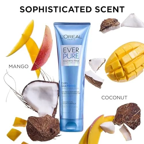 L'Oreal Paris EverPure Sulfate Free Shampoo for Curly Hair, Lightweight, Anti-Frizz Hair Care with Coconut Oil, 250ml (8.5 Fl Oz) | Hydrates Curls for 48 Hours thumbnail 6