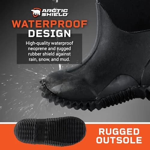 ArcticShield Kids Rain Boots Waterproof & Insulated | Unisex Rubber Boots for Puddles & Outdoors thumbnail 4