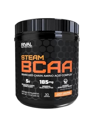 Rival Nutrition Steam BCAA Instanized Powder Juicy Orange | 30 Servings for Athletes & Bodybuilders thumbnail 1