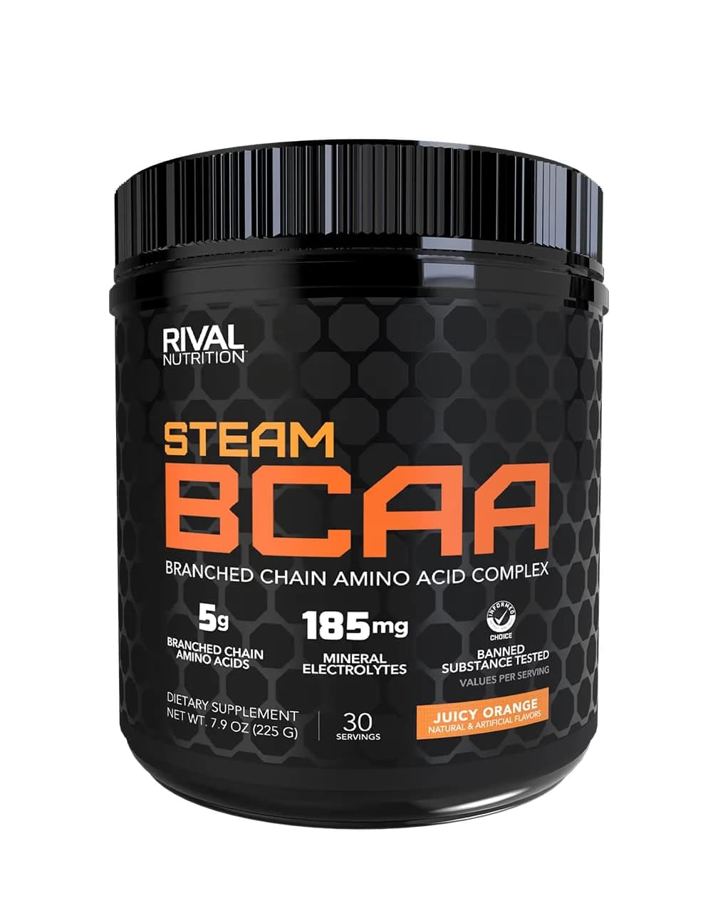 Rival Nutrition Steam BCAA Instanized Powder Juicy Orange | 30 Servings for Athletes & Bodybuilders