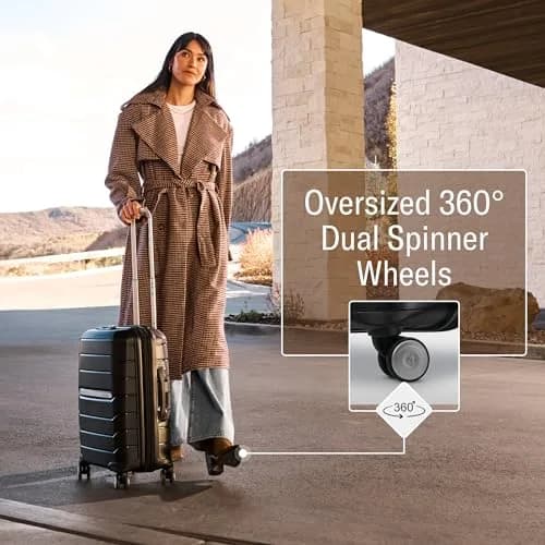 Samsonite Freeform Hardside Carry-On Luggage 21" | TSA & Airline-Approved, Lightweight & Expandable, Smooth Rolling Wheels, Black thumbnail 2