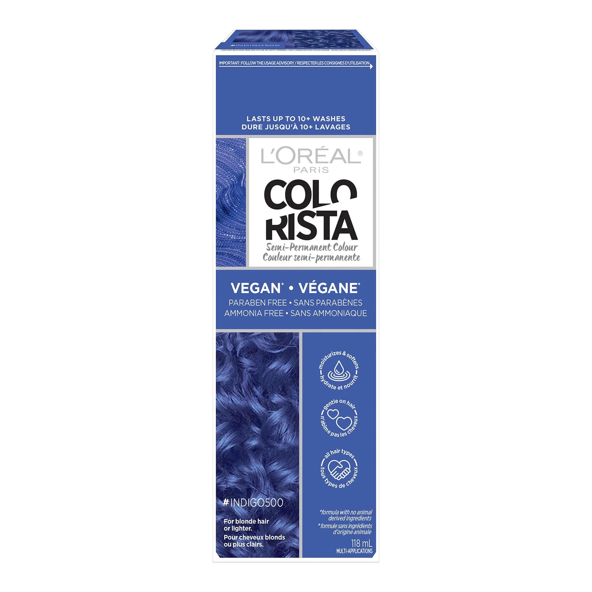L'Oreal Paris Colorista Semi Permanent Hair Color - Indigo | For Bleached or Blonde Hair - main product image