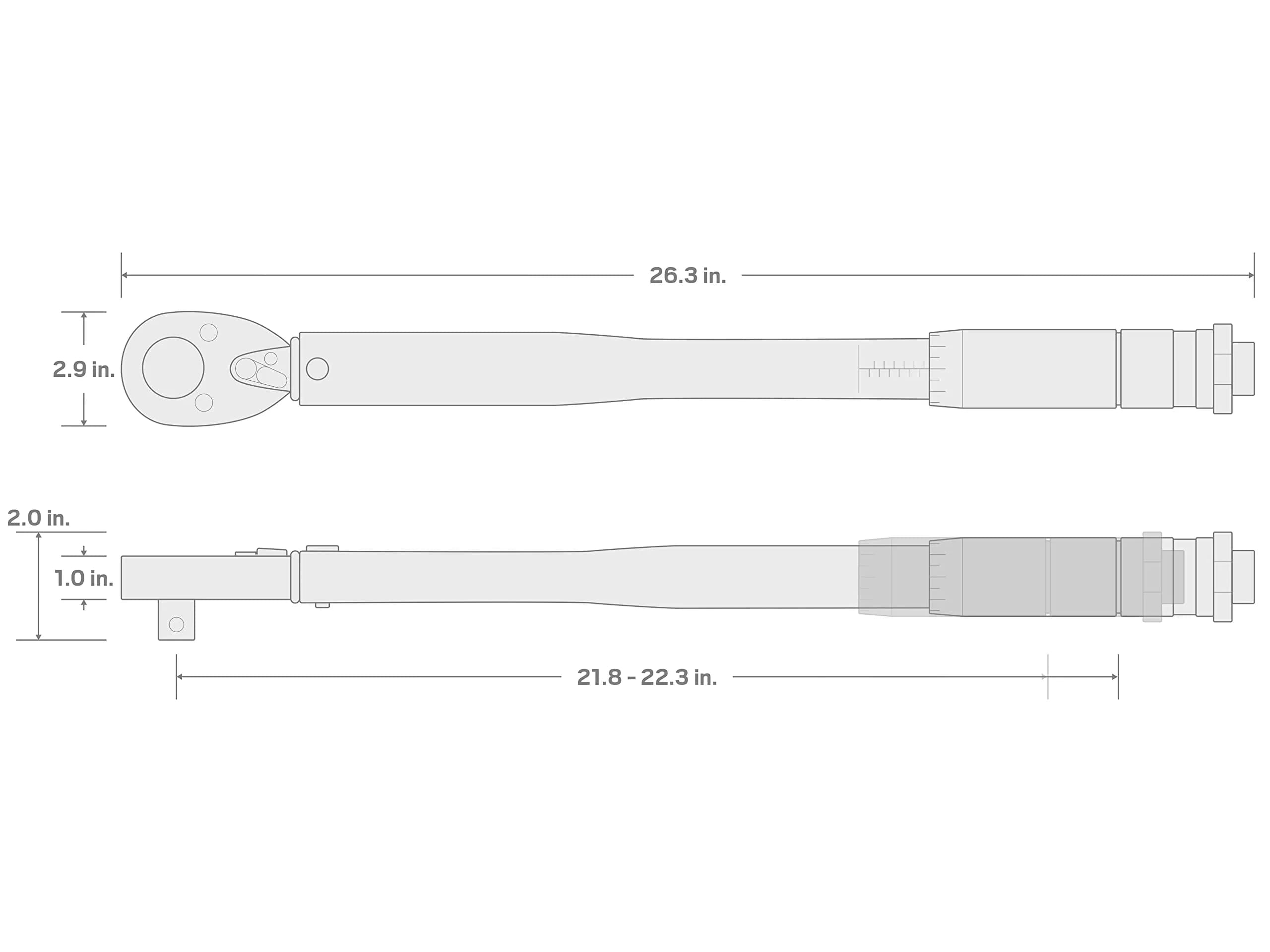 TEKTON 3/4 Inch Drive Micrometer Torque Wrench 406.7 Nm (50-300 ft.-lb.) | Accurate to +/- 4% - view 7