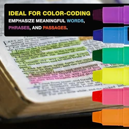 US Office Supply Bible Safe Highlighter Set of 6 Assorted Pastel Colors | No Bleed, Smooth Gel, Bible & Journal Friendly thumbnail 4