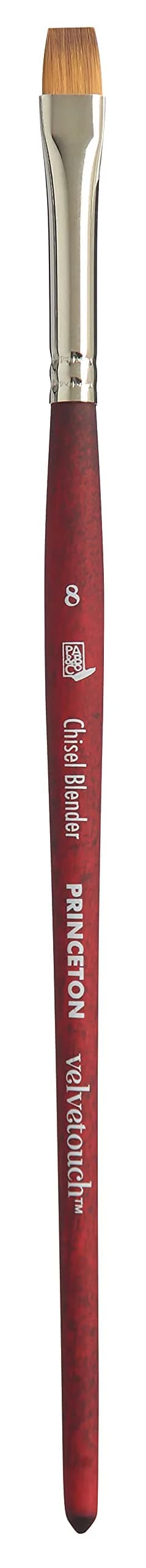 Princeton Velvetouch Artiste Series 3950 Chisel Blender Brush Size 8 | Mixed-Media Synthetic Brush for Acrylic, Watercolor & Oil — Chisel Blender, 8