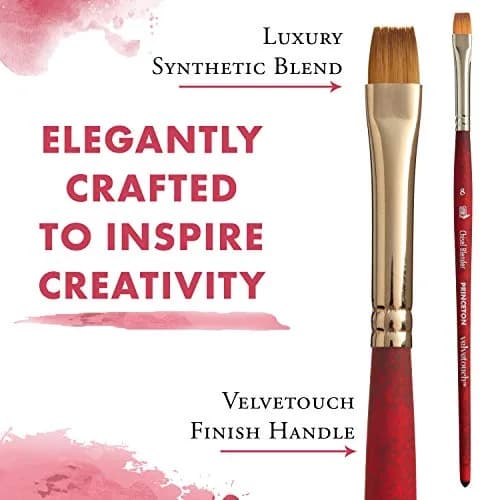 Princeton Velvetouch Artiste Series 3950 Chisel Blender Brush Size 8 | Mixed-Media Synthetic Brush for Acrylic, Watercolor & Oil thumbnail 4