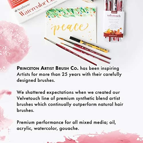 Princeton Velvetouch Artiste Series 3950 Chisel Blender Brush Size 8 | Mixed-Media Synthetic Brush for Acrylic, Watercolor & Oil thumbnail 6