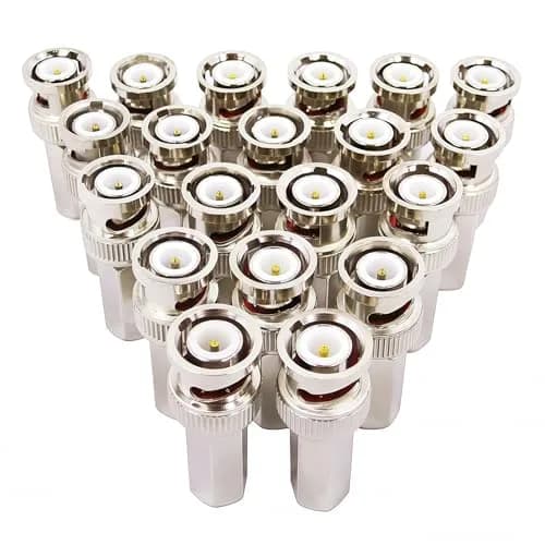 BeElion 20 PCS BNC Male Twist-on Connector for RG59 Coaxial Cable, 3-7mm Diameter | Professional-Grade CCTV Connector thumbnail 1