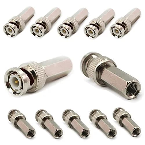 BeElion 20 PCS BNC Male Twist-on Connector for RG59 Coaxial Cable, 3-7mm Diameter | Professional-Grade CCTV Connector thumbnail 3