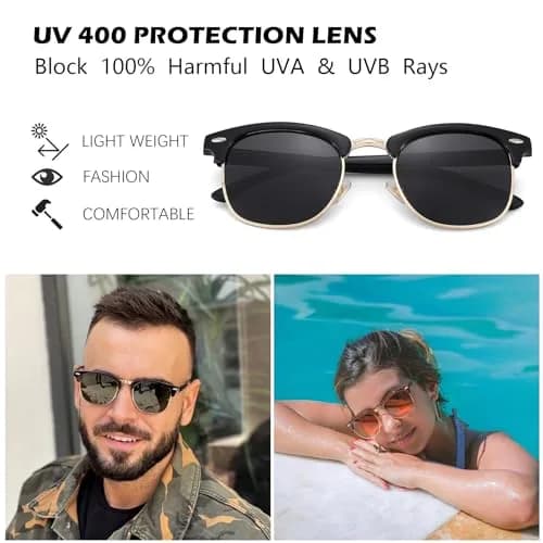 Pro Acme Classic Semi-Rimless Polarized Sunglasses for Women Men | UV400 Protection thumbnail 4