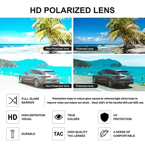 Pro Acme Classic Semi-Rimless Polarized Sunglasses for Women Men | UV400 Protection thumbnail 7