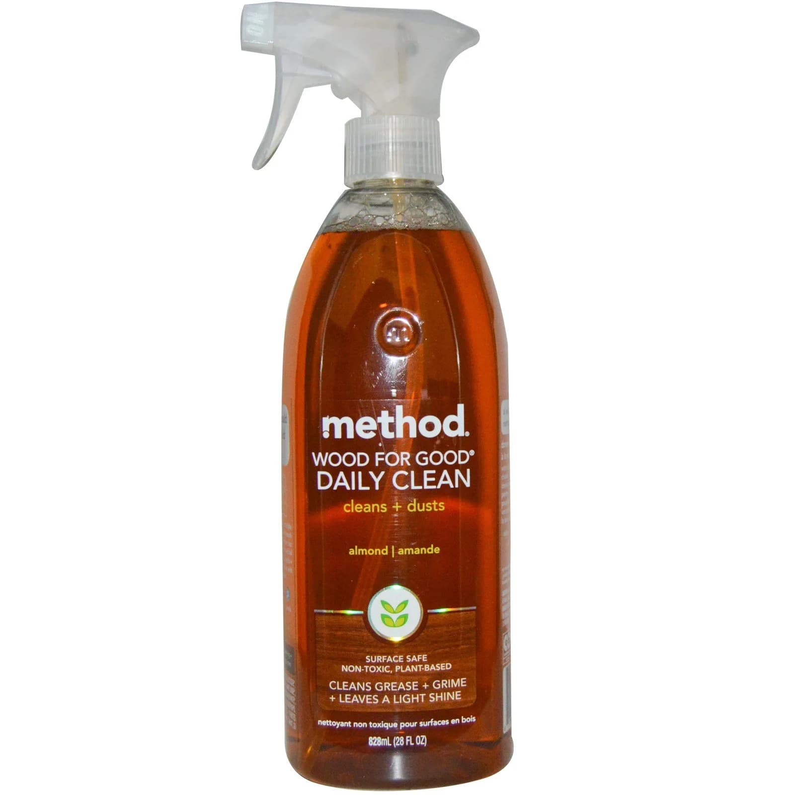 Method Daily Wood Cleaner Almond 28 oz (830ml) Spray Bottles, Pack of 2 | Cleans & Shines Sealed Wood Surfaces - main product image