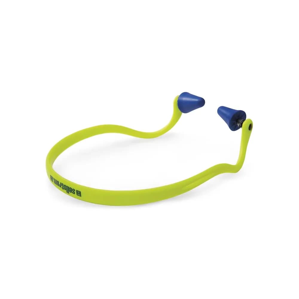 Sellstrom Reusable Banded Earplugs 25dB Noise Reduction Hi-Viz Green | NRR 27 Certified - main product image