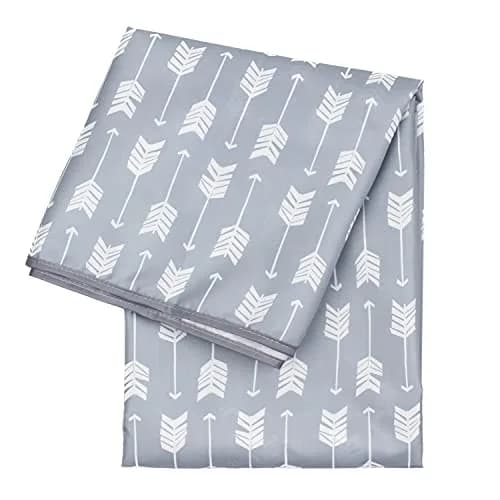 Bumkins Baby Splat Mat for Under High Chair | Waterproof Reusable Cloth, 42x42 Inch, Gray Arrows thumbnail 1
