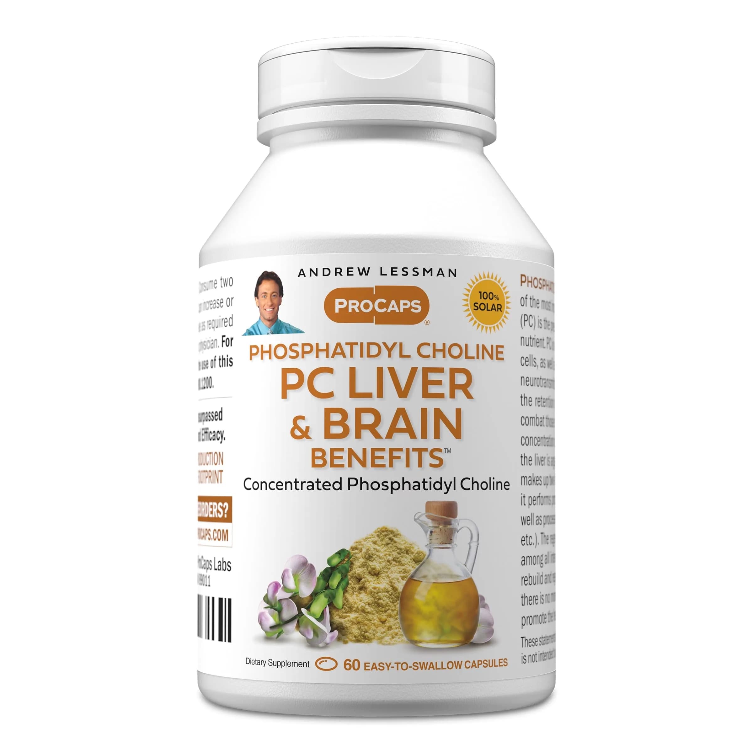 Andrew Lessman ProCaps PC Liver & Brain Benefits 60 Softgels | Phosphatidyl Choline for Cognitive Function & Liver Health - main product image