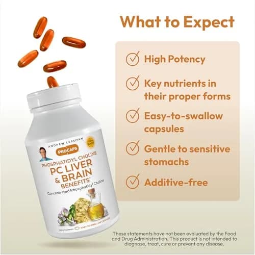 Andrew Lessman ProCaps PC Liver & Brain Benefits 60 Softgels | Phosphatidyl Choline for Cognitive Function & Liver Health thumbnail 4