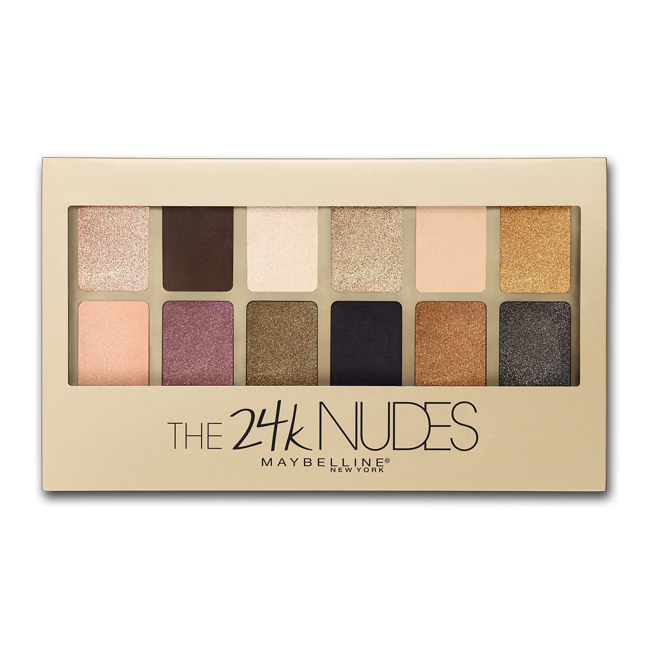 Maybelline The 24K Nudes Gold Eyeshadow Palette Makeup, 12 Shades | Blendable Powder - main product image